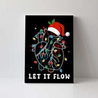 Funny Let It Flow Anatomy Heart Cardiac Nurse Santa Hat Xmas Canvas