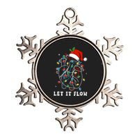 Funny Let It Flow Anatomy Heart Cardiac Nurse Santa Hat Xmas Metallic Star Ornament