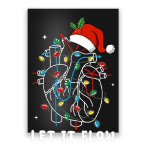 Funny Let It Flow Anatomy Heart Cardiac Nurse Santa Hat Xmas Poster