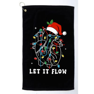 Funny Let It Flow Anatomy Heart Cardiac Nurse Santa Hat Xmas Platinum Collection Golf Towel