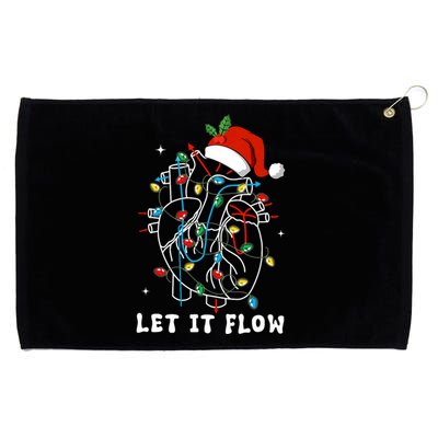 Funny Let It Flow Anatomy Heart Cardiac Nurse Santa Hat Xmas Grommeted Golf Towel