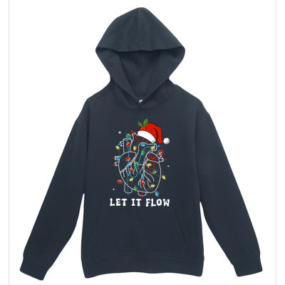 Funny Let It Flow Anatomy Heart Cardiac Nurse Santa Hat Xmas Urban Pullover Hoodie