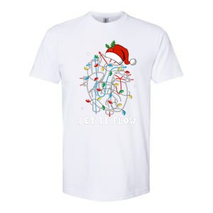 Funny Let It Flow Anatomy Heart Cardiac Nurse Santa Hat Xmas Softstyle CVC T-Shirt