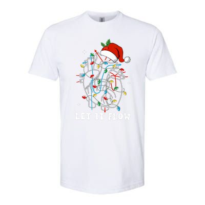 Funny Let It Flow Anatomy Heart Cardiac Nurse Santa Hat Xmas Softstyle CVC T-Shirt