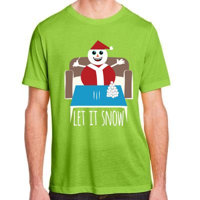 Funny Let It Snow Snow Removed Ban Drug Reference Xmas Gift Adult ChromaSoft Performance T-Shirt