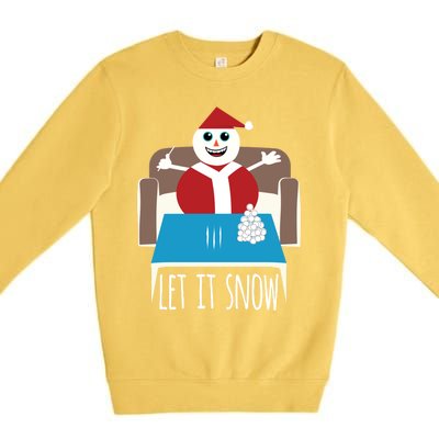 Funny Let It Snow Snow Removed Ban Drug Reference Xmas Gift Premium Crewneck Sweatshirt