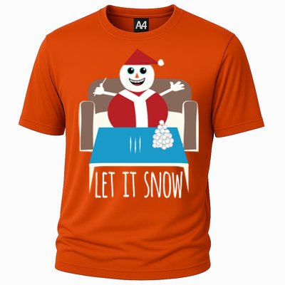 Funny Let It Snow Snow Removed Ban Drug Reference Xmas Gift Cooling Performance Crew T-Shirt