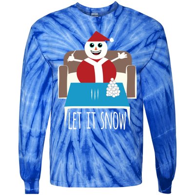 Funny Let It Snow Snow Removed Ban Drug Reference Xmas Gift Tie-Dye Long Sleeve Shirt