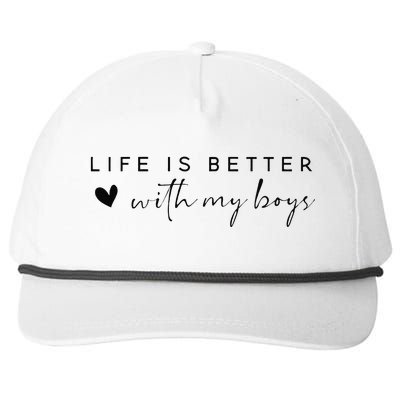 Funny Life Is Better With My Boyss Mom Of Boyss Snapback Five-Panel Rope Hat