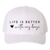 Funny Life Is Better With My Boyss Mom Of Boyss Yupoong Adult 5-Panel Trucker Hat