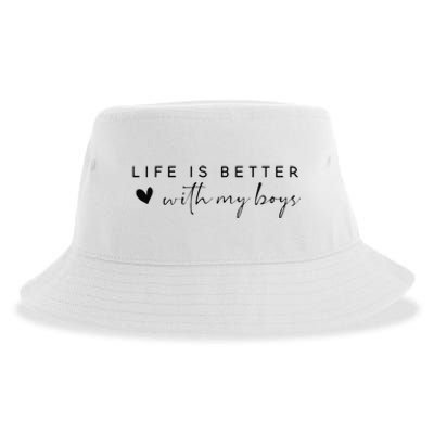 Funny Life Is Better With My Boyss Mom Of Boyss Sustainable Bucket Hat