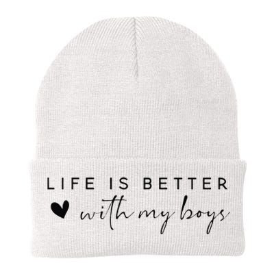 Funny Life Is Better With My Boyss Mom Of Boyss Knit Cap Winter Beanie