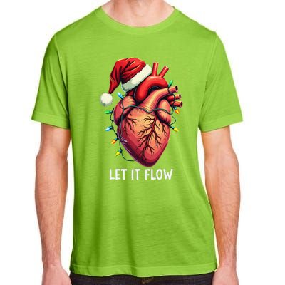 Funny Let It Flow Anatomy Heart Cardiac Nurse Santa Hat Xmas Adult ChromaSoft Performance T-Shirt