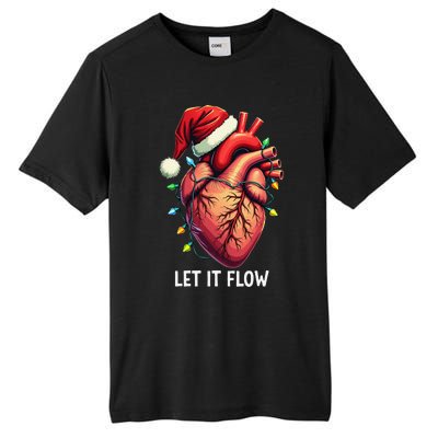 Funny Let It Flow Anatomy Heart Cardiac Nurse Santa Hat Xmas Tall Fusion ChromaSoft Performance T-Shirt