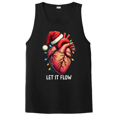 Funny Let It Flow Anatomy Heart Cardiac Nurse Santa Hat Xmas PosiCharge Competitor Tank