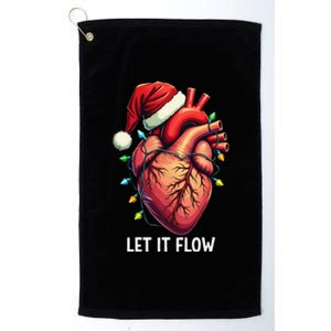 Funny Let It Flow Anatomy Heart Cardiac Nurse Santa Hat Xmas Platinum Collection Golf Towel