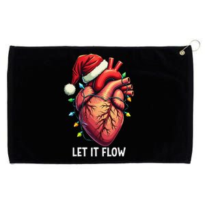 Funny Let It Flow Anatomy Heart Cardiac Nurse Santa Hat Xmas Grommeted Golf Towel