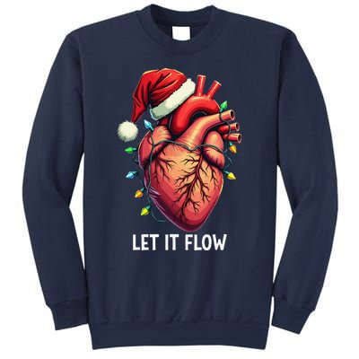 Funny Let It Flow Anatomy Heart Cardiac Nurse Santa Hat Xmas Sweatshirt