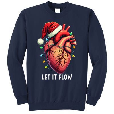 Funny Let It Flow Anatomy Heart Cardiac Nurse Santa Hat Xmas Tall Sweatshirt