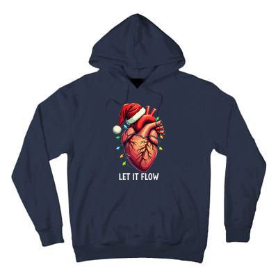 Funny Let It Flow Anatomy Heart Cardiac Nurse Santa Hat Xmas Tall Hoodie