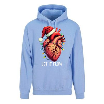 Funny Let It Flow Anatomy Heart Cardiac Nurse Santa Hat Xmas Unisex Surf Hoodie