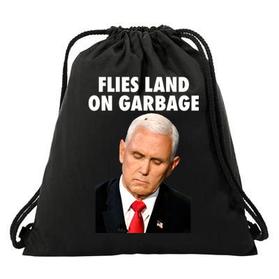 Flies Land On Garbage Mike Pence Debate Fly Drawstring Bag