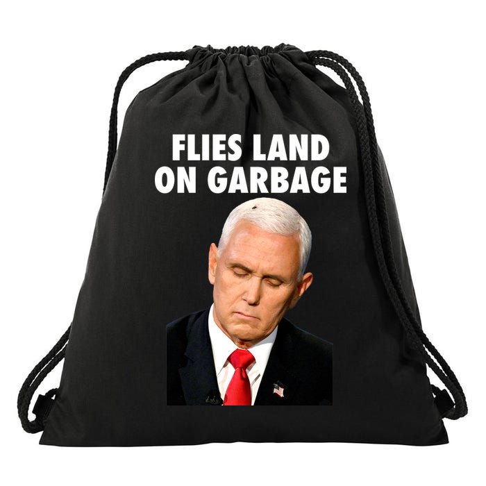 Flies Land On Garbage Mike Pence Debate Fly Drawstring Bag