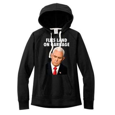 Flies Land On Garbage Mike Pence Debate Fly Women's Fleece Hoodie