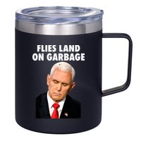 Flies Land On Garbage Mike Pence Debate Fly 12oz Stainless Steel Coffee Mug