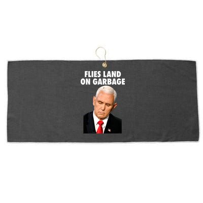 Flies Land On Garbage Mike Pence Debate Fly Large Microfiber Waffle Golf Towel