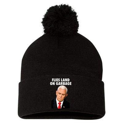 Flies Land On Garbage Mike Pence Debate Fly Pom Pom 12in Knit Beanie