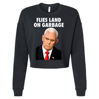 Flies Land On Garbage Mike Pence Debate Fly Cropped Pullover Crew