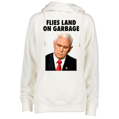 Flies Land On Garbage Mike Pence Debate Fly Womens Funnel Neck Pullover Hood