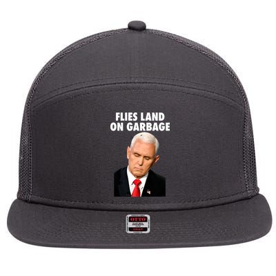 Flies Land On Garbage Mike Pence Debate Fly 7 Panel Mesh Trucker Snapback Hat
