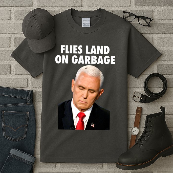 Flies Land On Garbage Mike Pence Debate Fly Tall T-Shirt