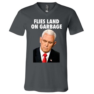 Flies Land On Garbage Mike Pence Debate Fly V-Neck T-Shirt
