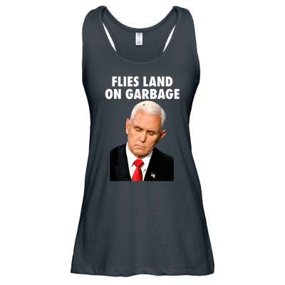 Flies Land On Garbage Mike Pence Debate Fly Ladies Essential Flowy Tank