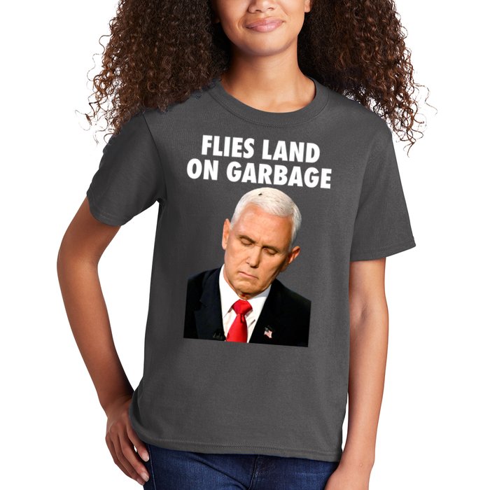 Flies Land On Garbage Mike Pence Debate Fly Kids T-Shirt