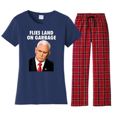 Flies Land On Garbage Mike Pence Debate Fly Women's Flannel Pajama Set