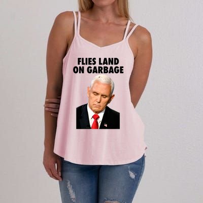 Flies Land On Garbage Mike Pence Debate Fly Women's Strappy Tank