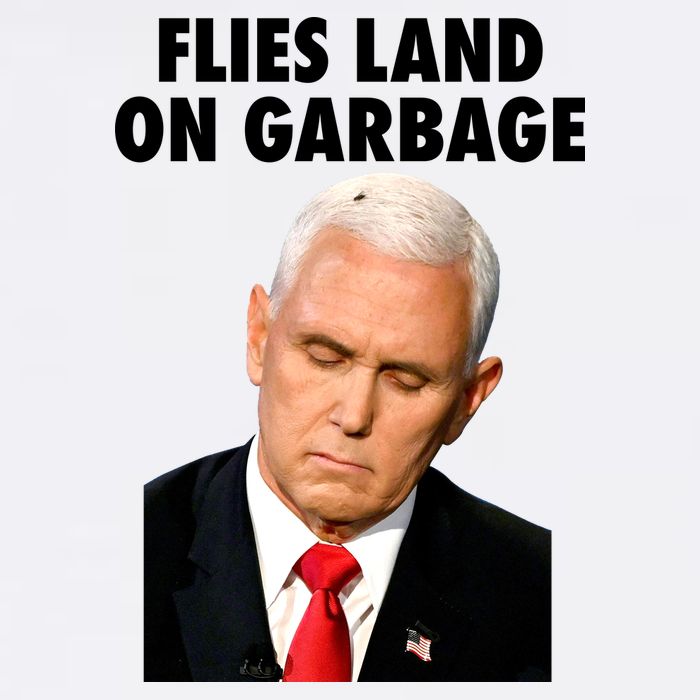 Flies Land On Garbage Mike Pence Debate Fly Garment-Dyed Sweatshirt
