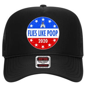 Flies Like Poop Emblem Mike Pence Fly High Crown Mesh Back Trucker Hat