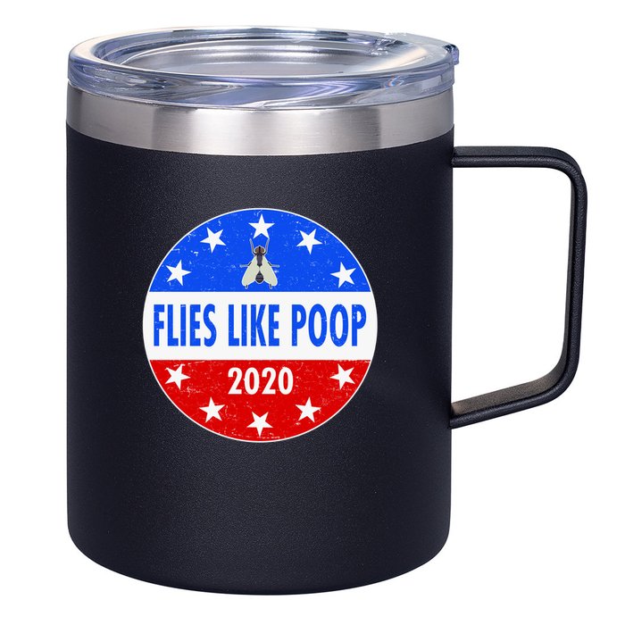 Flies Like Poop Emblem Mike Pence Fly 12oz Stainless Steel Coffee Mug