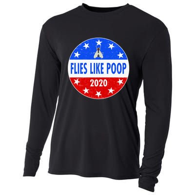 Flies Like Poop Emblem Mike Pence Fly Cooling Performance Long Sleeve Crew