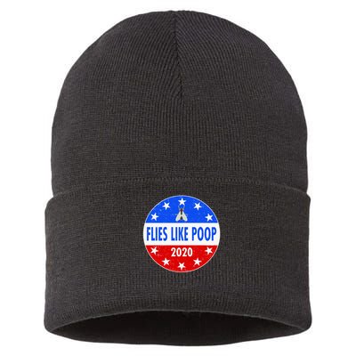 Flies Like Poop Emblem Mike Pence Fly Sustainable Knit Beanie
