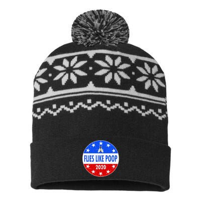 Flies Like Poop Emblem Mike Pence Fly USA-Made Snowflake Beanie