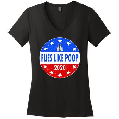 Flies Like Poop Emblem Mike Pence Fly Women's V-Neck T-Shirt