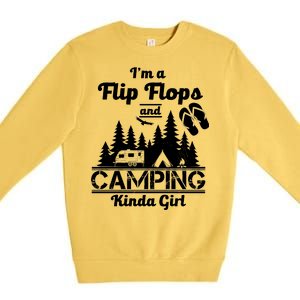 Flip Flops and Camping Kinda Girl Premium Crewneck Sweatshirt