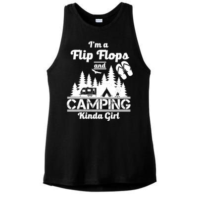 Flip Flops and Camping Kinda Girl Ladies PosiCharge Tri-Blend Wicking Tank