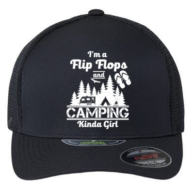 Flip Flops and Camping Kinda Girl Flexfit Unipanel Trucker Cap